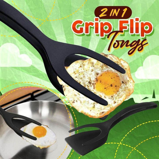 2 In 1 Grip Flip Tongs Egg Tongs French Toast Pancake Egg Clamp Omelet Kitchen Accessories -Gear Up