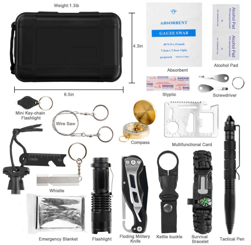 18 IN 1 Outdoor Survival Kit Set Camping Travel Multifunction Tactical Defense Equipment