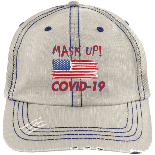 Mask Up !- Unstructured Trucker Cap