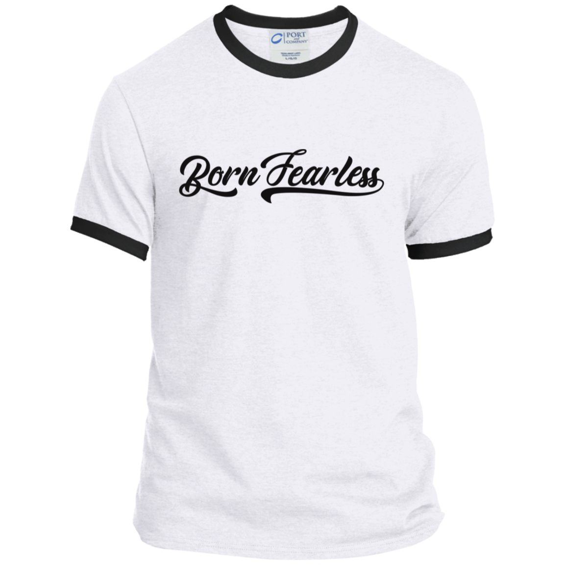 Born Fearless- Port & Co. Ringer Tee-shirt-men's wear