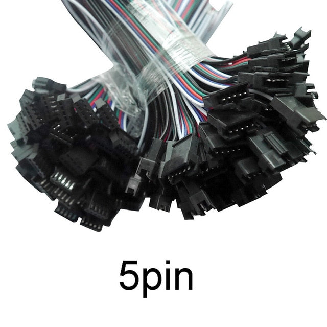 5pair~100pairs 3pin 4pin 5pin 6pin JST LED Connectors,Male And Female Connector for 3528 5050 RGB RGBW RGBWW LED Strip light