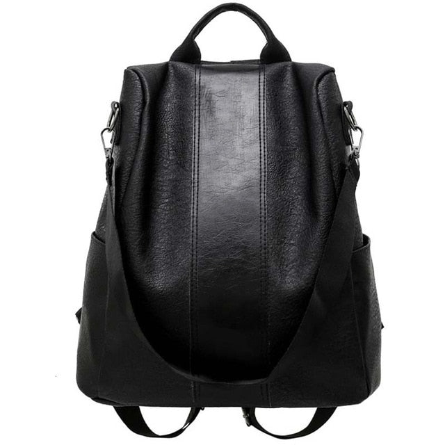 New Fashion Women Anti-Theft Backpack Vintage Leather Backpacks for Teenager Girls Preppy School Bagpack Female Travel Bags