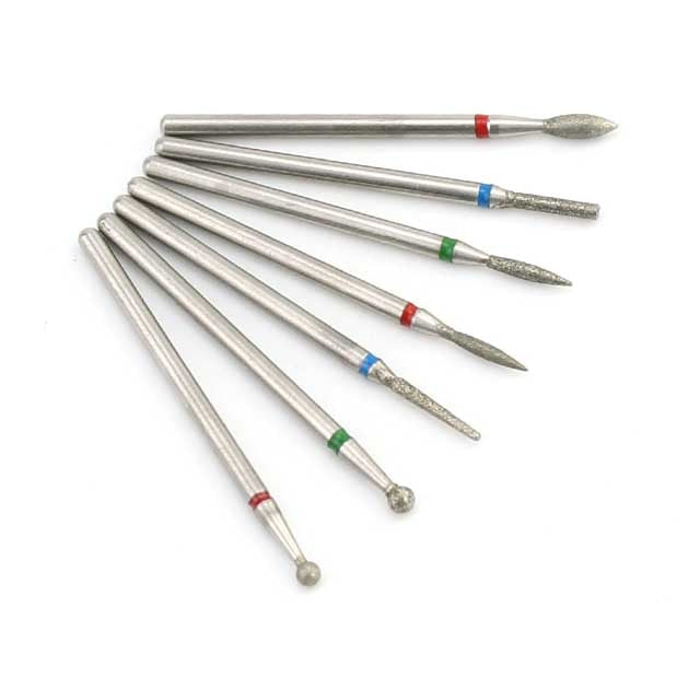 7pcs/Set Diamond Nail Drill Bit Rotery Electric Milling Cutters For Pedicure Manicure Files Cuticle Burr Nail Tools Accessories