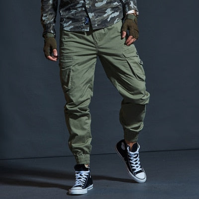 Quality Khaki Casual Military Tactical Joggers Camouflage  Black Army Trousers-Men's wear
