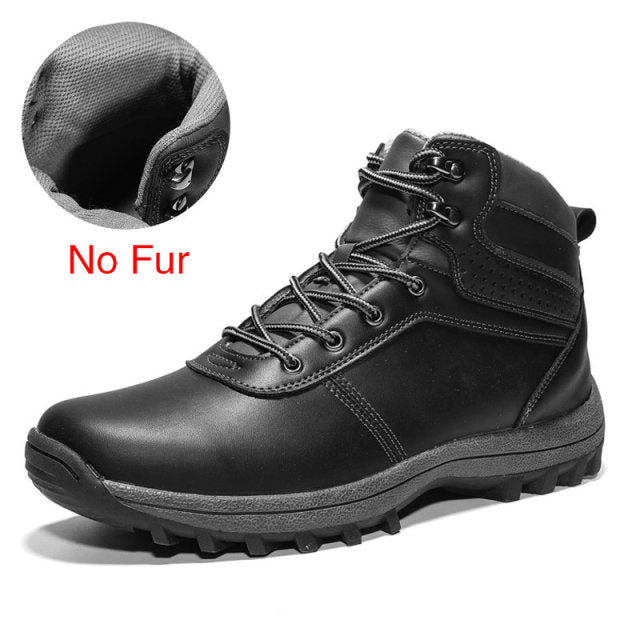 Winter Warm Men Boots Genuine Leather Snow Boots Waterproof Ankle High Top Shoe-men's wears