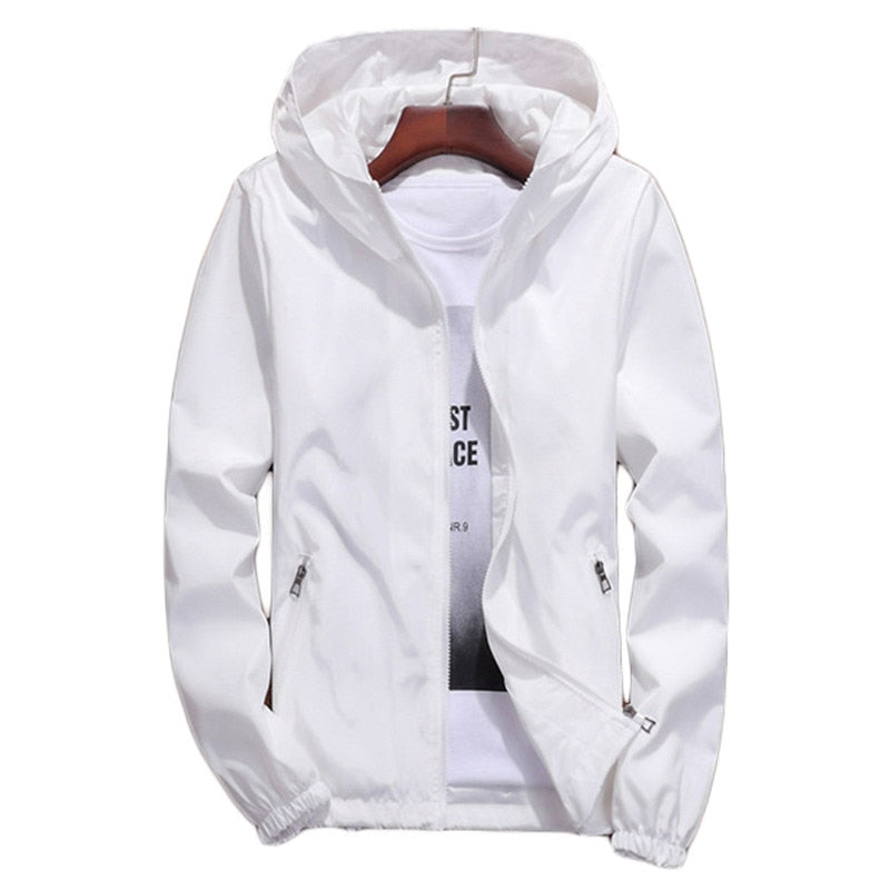 Jacket women white S-7XL plus size loose thin couple hooded tops 2020 spring autumn new gray blue waterproof cargo coats LD1303