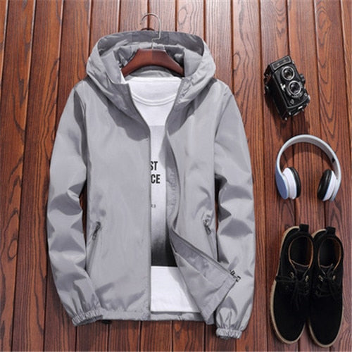 Jacket women white S-7XL plus size loose thin couple hooded tops 2020 spring autumn new gray blue waterproof cargo coats LD1303
