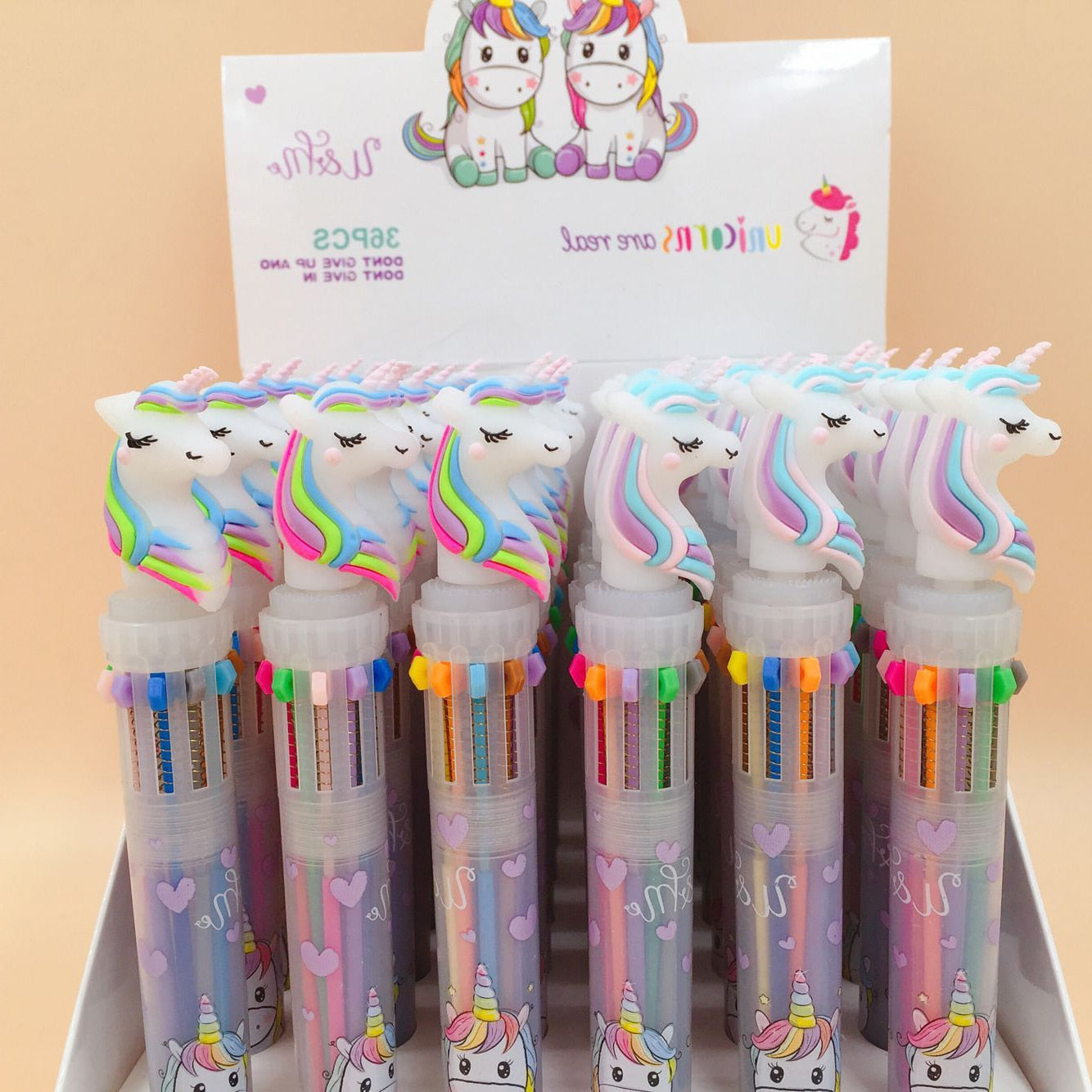 Cute Unicorn Power 10 Colors Chunky Ballpoint Pen Kawaii Rollerball Pen School Office Supply Gift Stationery Papelaria Escolar