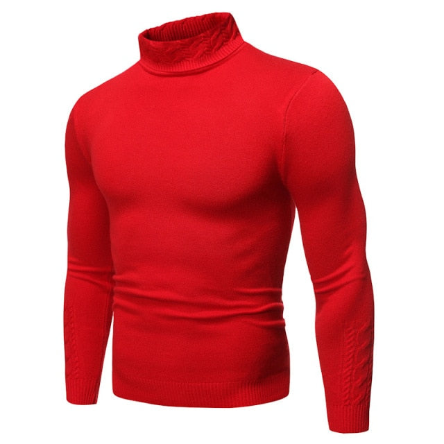 Autumn And Winter New Style Men's Fashion Twisting Collar Solid Color Sweater Versatile Multi-Color Half-Turtle-Neck