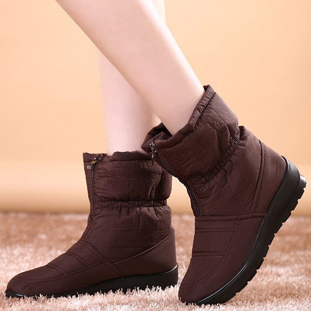 Warm Winter Boots Women Boots 2021 New Plush Winter Women Shoes Snow Boots Female Ankle Boots Mother Shoes Solid Ladies Shoes