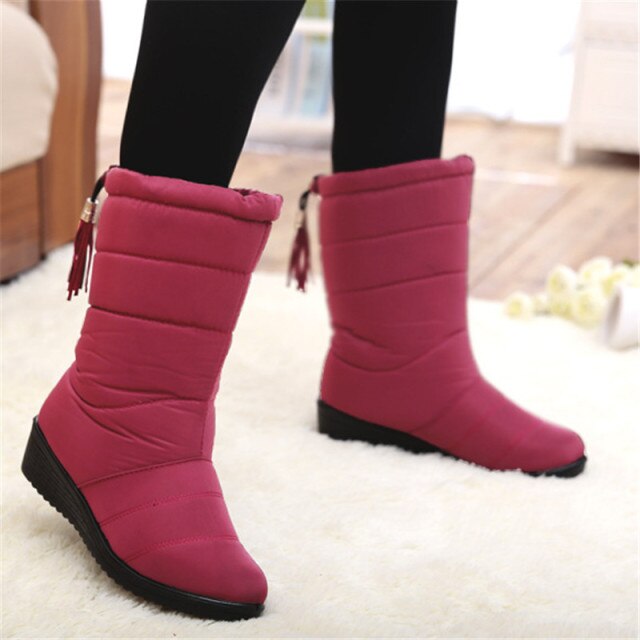 Warm Winter Boots Women Boots 2021 New Plush Winter Women Shoes Snow Boots Female Ankle Boots Mother Shoes Solid Ladies Shoes