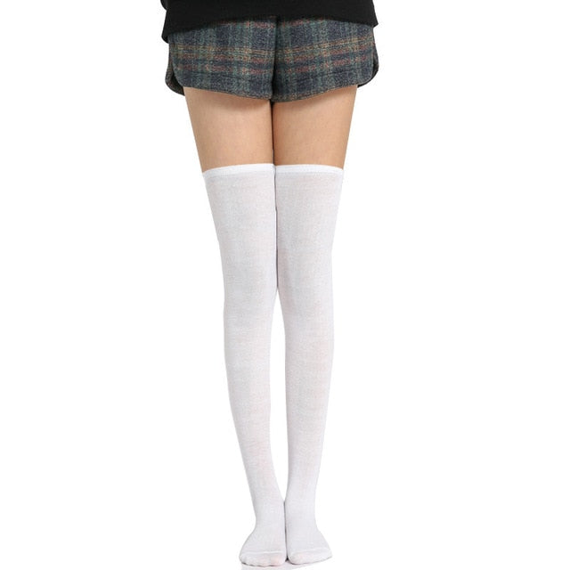Black Lolita Striped Socks Women Funny Christmas Gifts Sexy Thigh High Nylon Long Stockings Cute Over Knee Socks -women's
