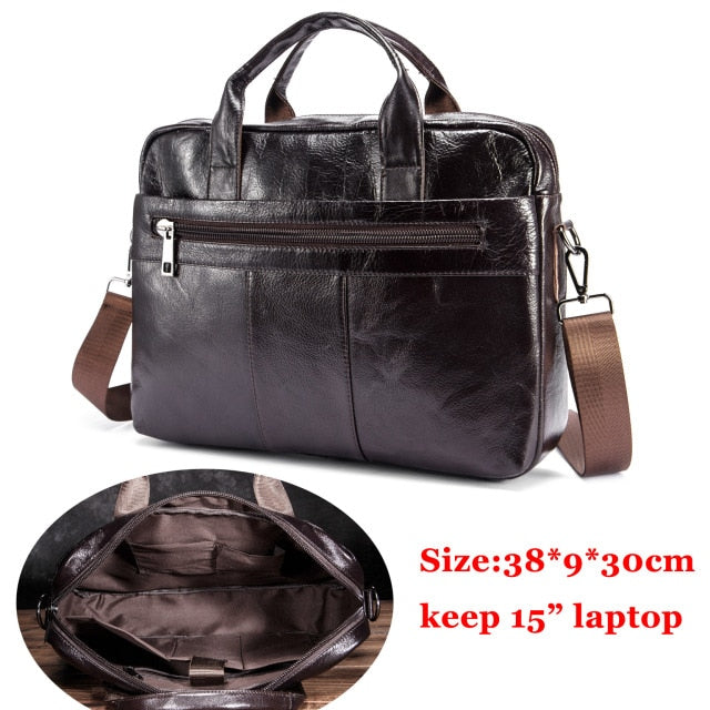 Men Genuine Leather Office Maletas Business Briefcase 15.6" Laptop Case Attache Portfolio Bag Maletin Messenger Bag B260