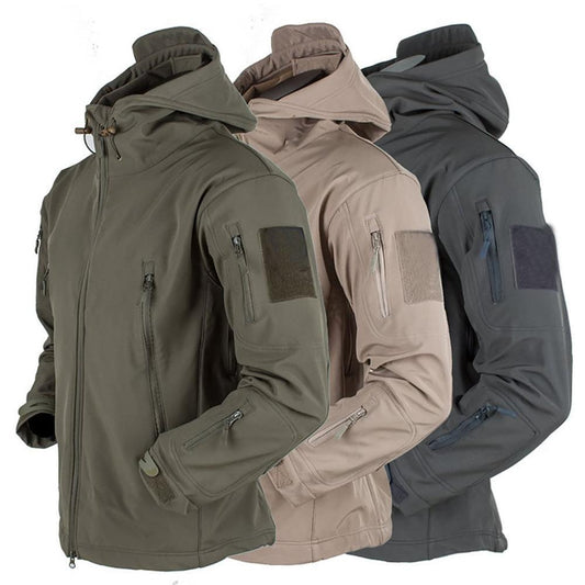 Men's jacket Outdoor Soft Shell Fleece Hoodie ,Men's And Women's Windproof  Waterproof Breathable And Thermal Three-unisex