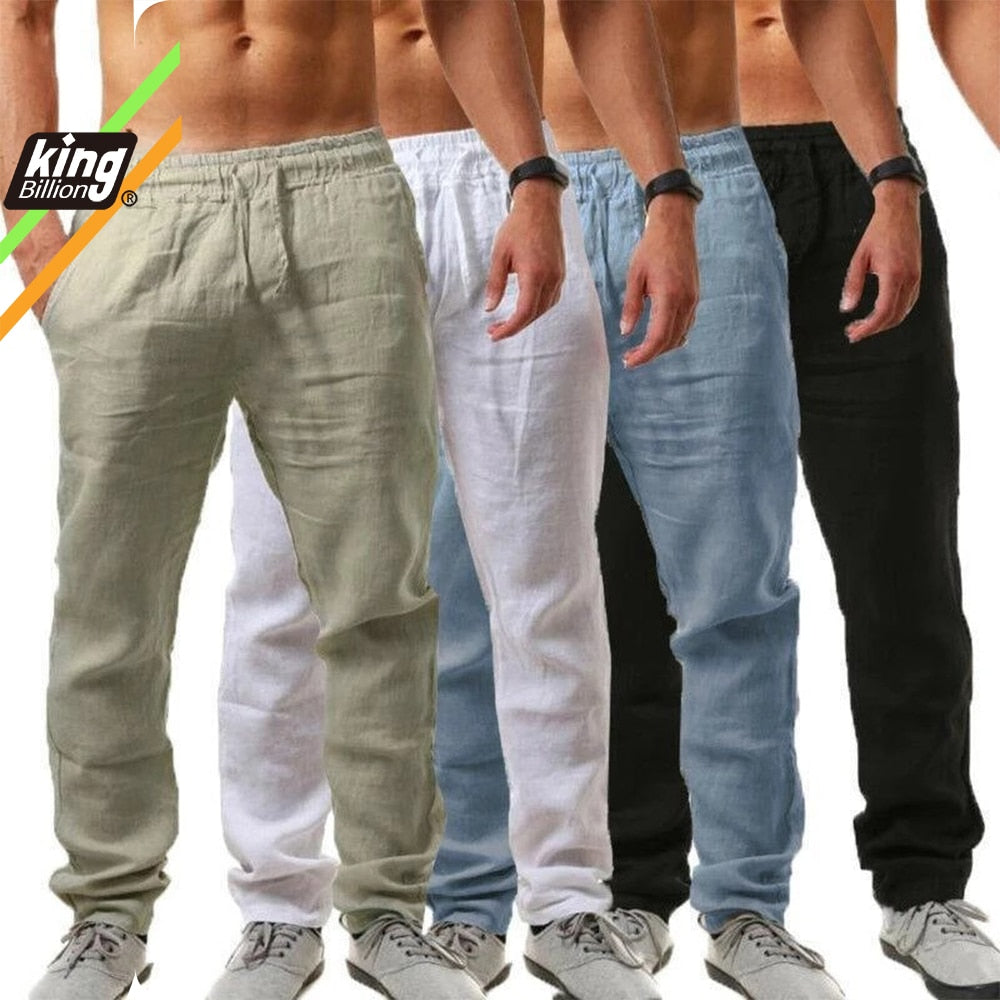 Men's Cotton Linen Pants  Solid Color Linen Trousers Fitness Streetwear -men's wear