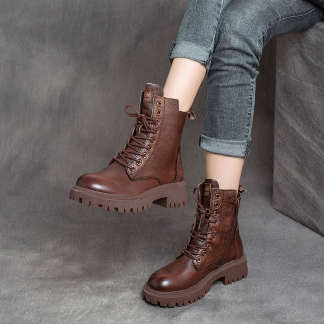 2021 Boots Women Shoes for Winter Boots Fashion Shoes Woman Casual Autumn Leather Botas Mujer Female Ankle Boots Women