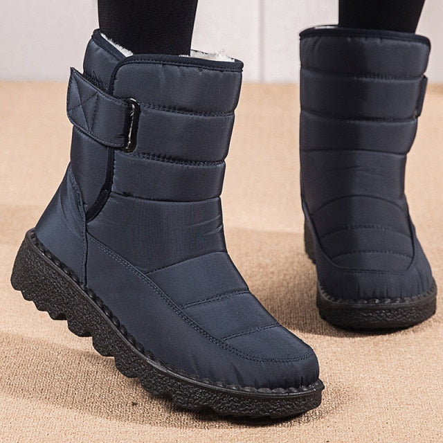 Women Boots 2021 New Winter Boots With Platform Shoes Snow Botas De Mujer Waterproof Low Heels Ankle Boots Female Women Shoes
