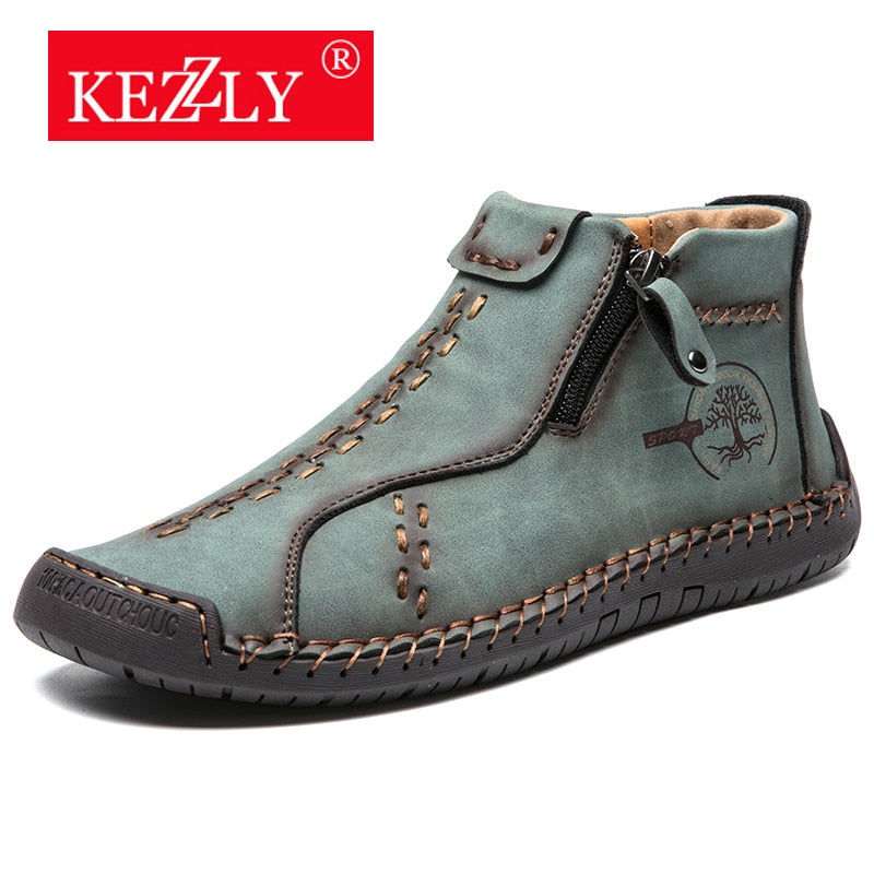 KEZZLY Men's large size outdoor shoes with handmade stitching-men's wear