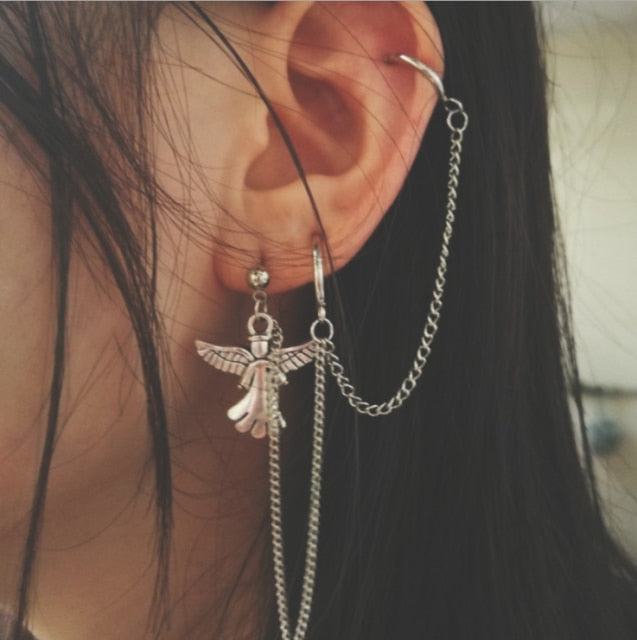 Fashion Earring For Women Cross Drop Earrings Puck Rock Vintage Crystal Ear Cuff Girls Jewerly Cool Butterfly Bohemia 2021Trend