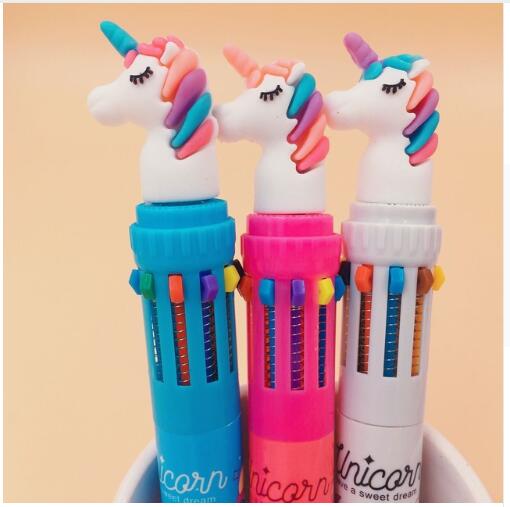 Dream Unicorn 10 Colors Chunky Ballpoint Pen School Office Supply Gift -Gadget