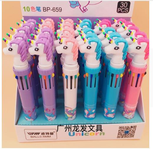 Dream Unicorn 10 Colors Chunky Ballpoint Pen School Office Supply Gift -Gadget